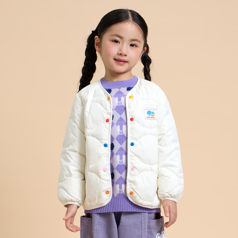 丽婴房【mimi mumu】系列儿童羽绒服男女童90白鸭绒轻羽绒外套 玫瑰粉 140 cm