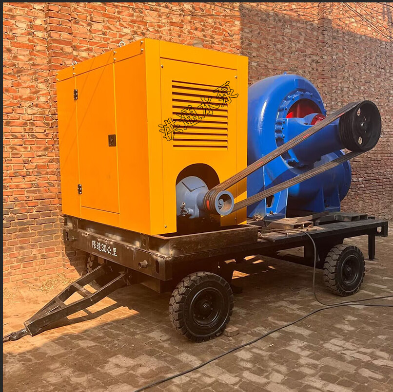 移动式防汛泵车城市救援排涝大型柴油抽水机抢险抗洪排污混流泵 桔色