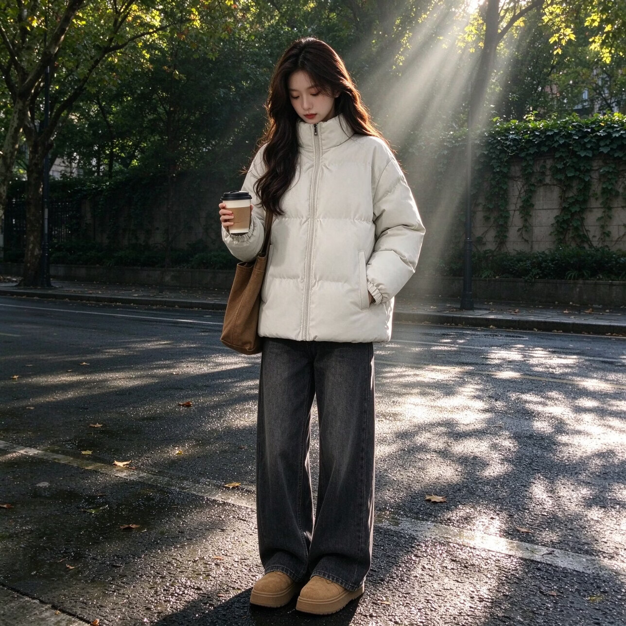 美式棉服女2026冬季新款小个子棉衣外套高级感面包服 杏色 XL