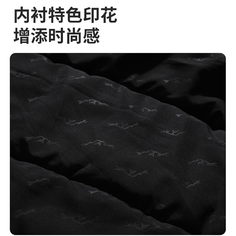 马克华菲(MARK FAIRWHALE)冲锋棉服男秋冬新款加厚保暖防风防水棉袄连帽外套棉衣男 黑色 XL