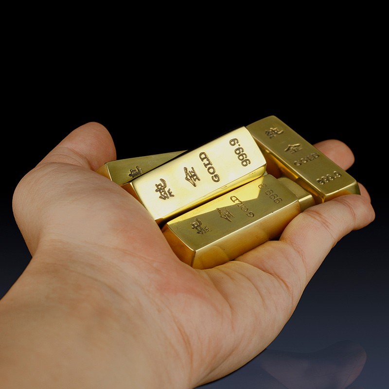 聚玄轩创意黄铜金条工艺礼品实心小黄金家居摆件 尺寸一 4cm