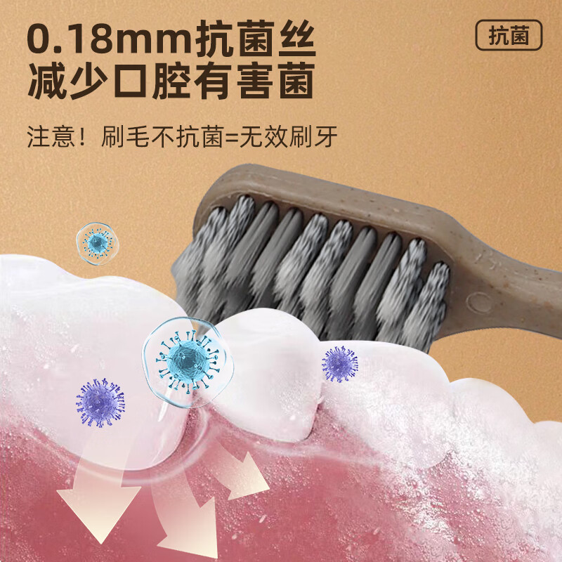 STORYWAY软毛牙刷抗菌牙刷可降解咖啡料成人护龈牙刷男女士专用牙刷 咖啡渣抗菌软毛牙刷 12支