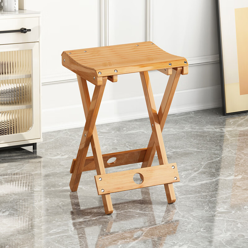 九夫人可折叠凳子便携式家用靠背竹椅子户外马扎换鞋凳小板凳小方凳