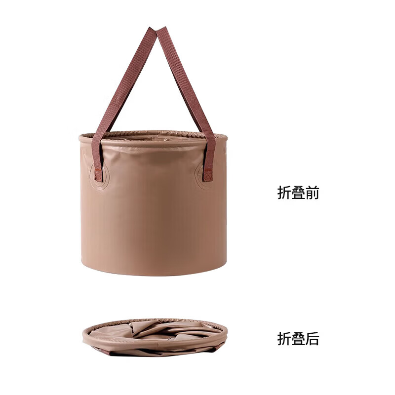 九千谷限时折扣商品 九千谷 户外多功能折叠水桶10L咖啡色 0099