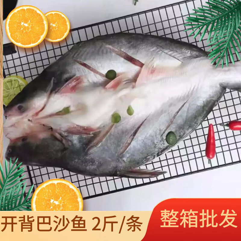 巴沙鱼批发整箱整条冷冻开背湄公鱼烤鱼批发10条 1.2-1.