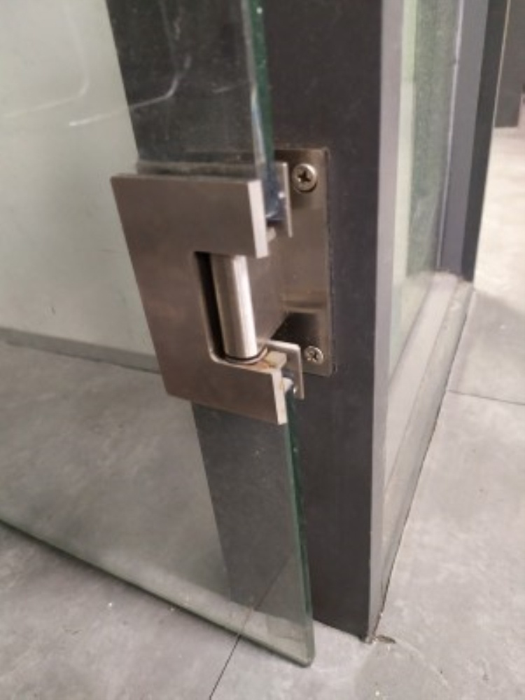 度佳行钢化玻璃铰链90度荷叶90度平开不锈钢浴室夹框玻璃门双向 玻璃