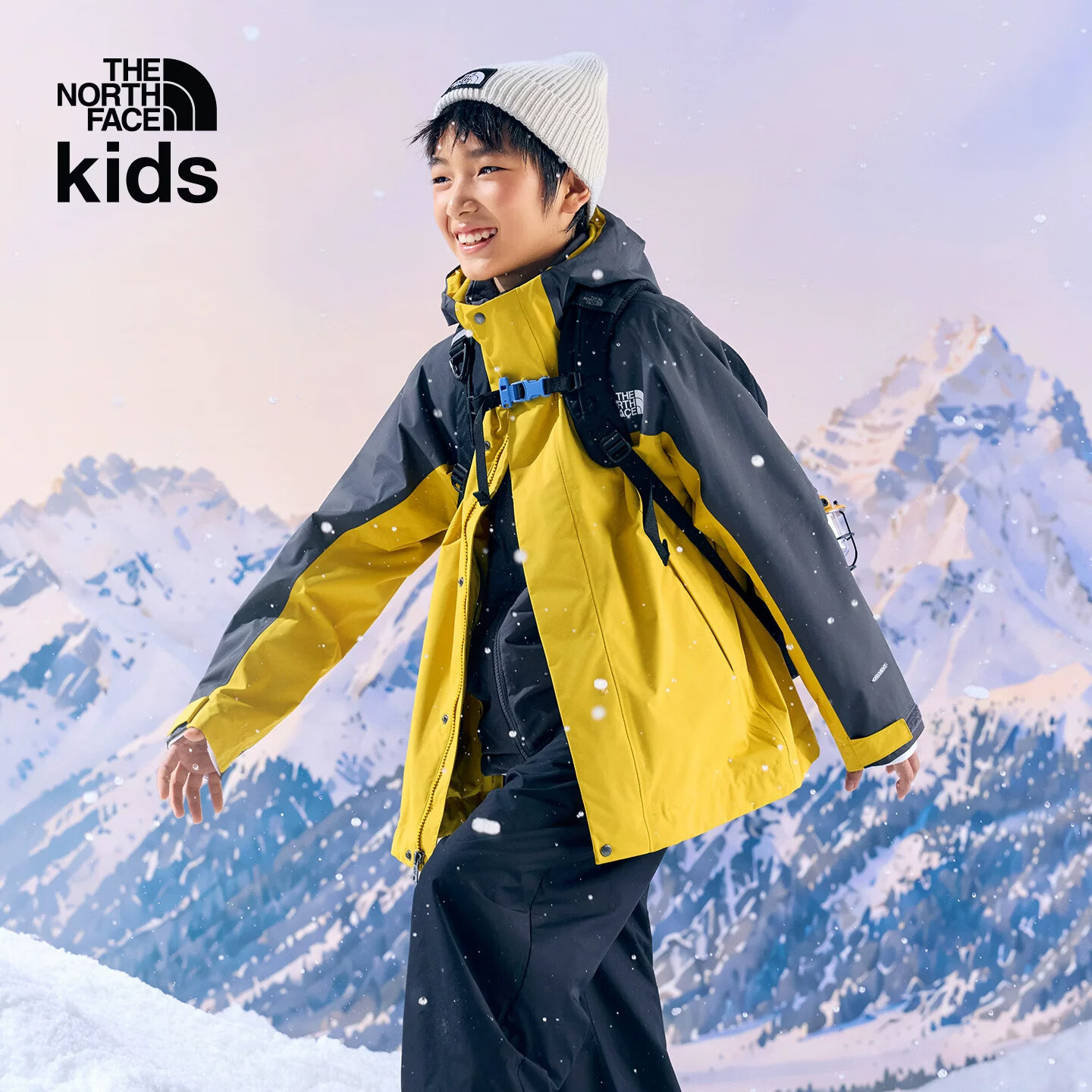 北面儿童冲锋衣三合一夹棉马甲内胆外套防水秋TheNorthFace|8J7Q