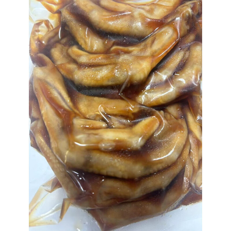 奶茶店泡椒鸭爪鸭翅鸭掌批发卤味熟食酸辣鸭翅鸭脚鸡爪整箱带汤汁 酱香鸭掌10个
