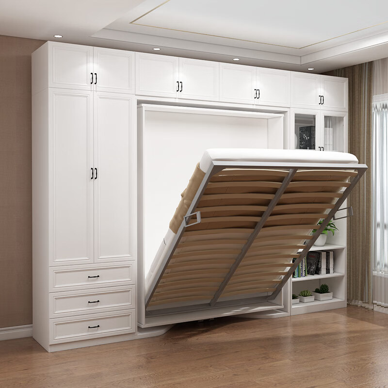 强象 旋转书桌柜隐形床折叠床组合柜多功能壁床隐藏床书柜一体ch-222