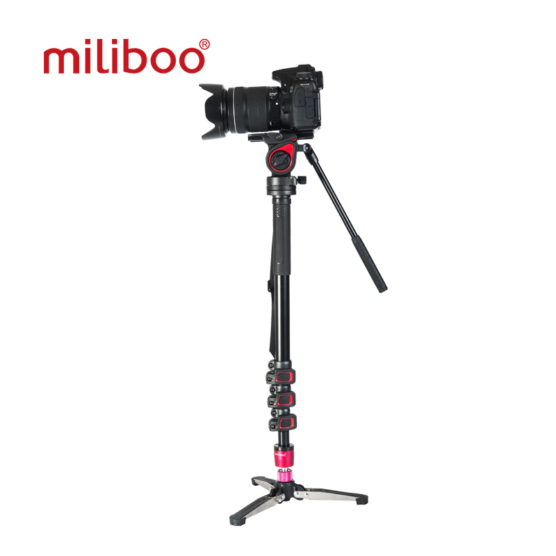 milibooMQDA铝合金独脚架单反相机支架摄像轻型单脚架含液压云台
