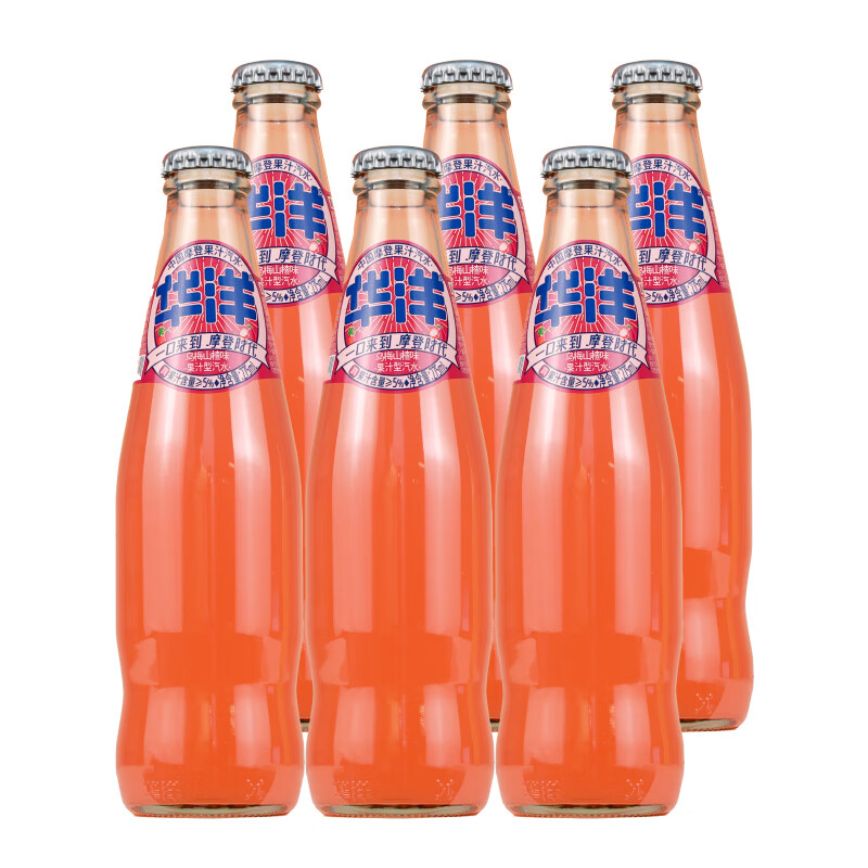华洋汽水 果汁碳酸饮料乌梅山楂275ml*6瓶低糖0脂肪饮品 乌梅山楂275ml*6瓶