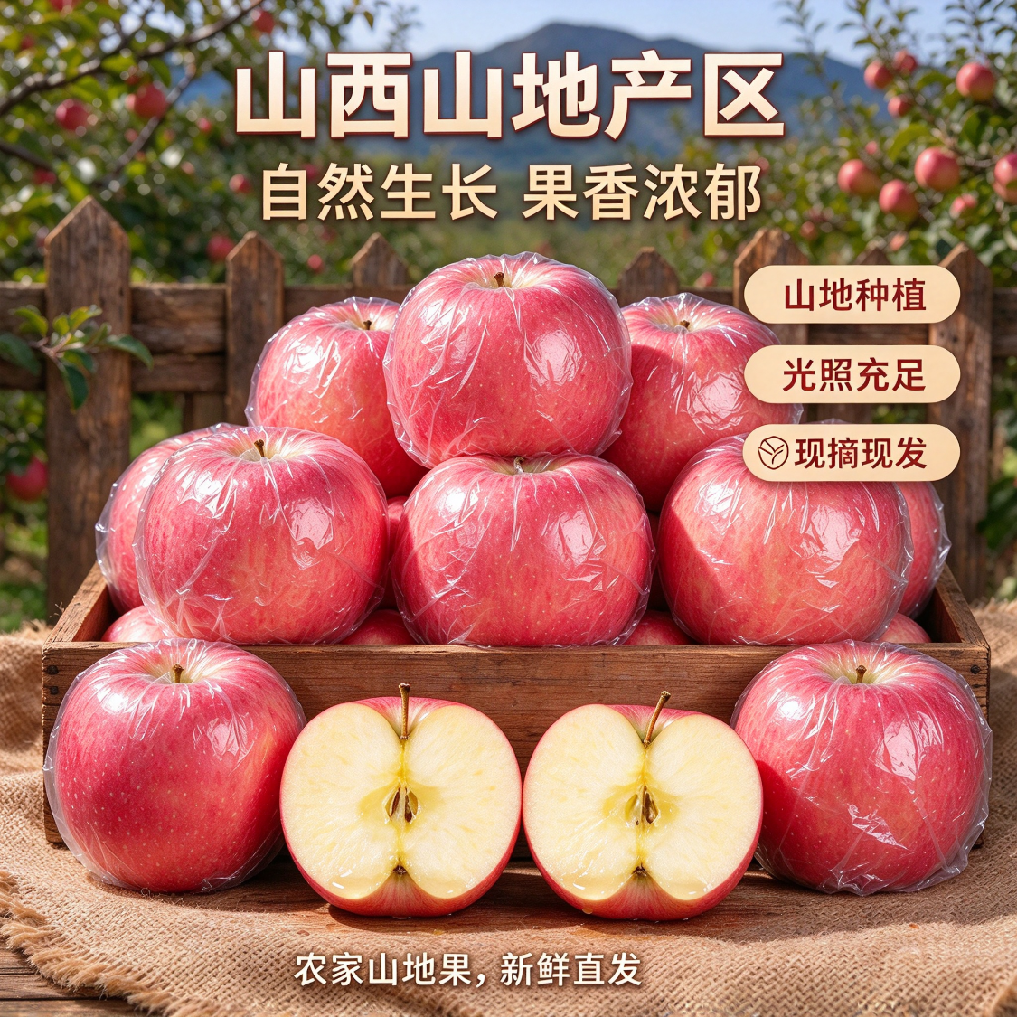 异果恋正宗山西运城红富士苹果现摘应当季新鲜水果整箱脆甜多汁 带箱8.5斤特大果80mm+【净8斤约19个】