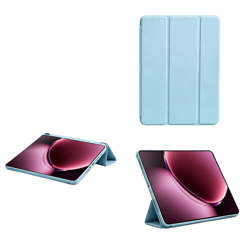 钉蕊 适用华为MatePad平板保护套新款华为MatePad11.5/Air/Pro/mini系列三折支持保护壳平板素皮软壳 白冰蓝 华为MatePad11.5【2026款】