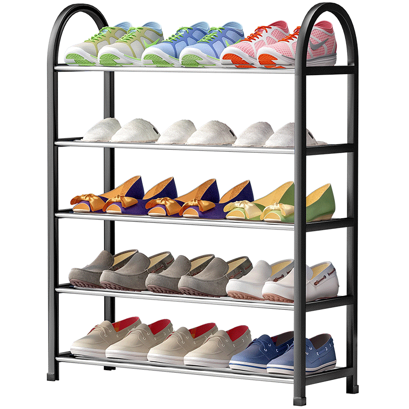 索尔诺简易鞋架家用多层组合经济型宿舍门口家用鞋柜收纳小鞋架子浴室拖鞋架K575 黑色