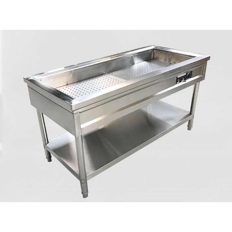不锈钢保温餐车商业不锈钢商用电热保温售饭台浏阳蒸菜台馒头包子保温