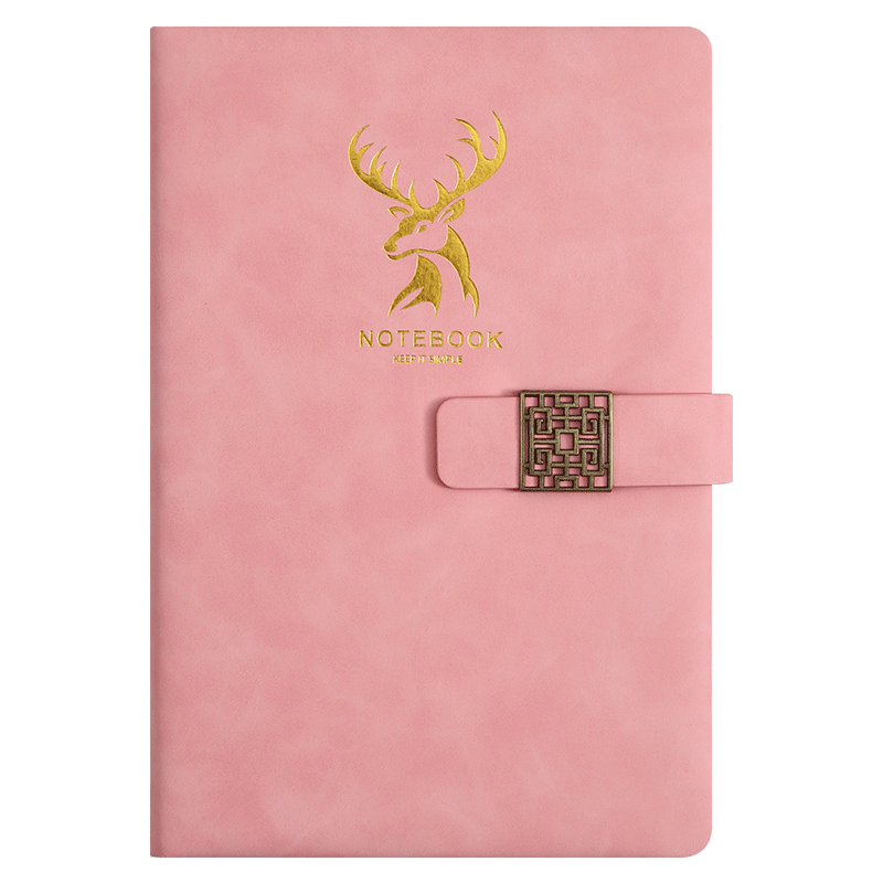 法拉蒙（faramon）筆記本本子皮面加厚記事本簡(jiǎn)約商務(wù)辦公會(huì )議記錄本高顏值大學(xué)生手帳本日記本定制 a5文藝粉-窗花扣