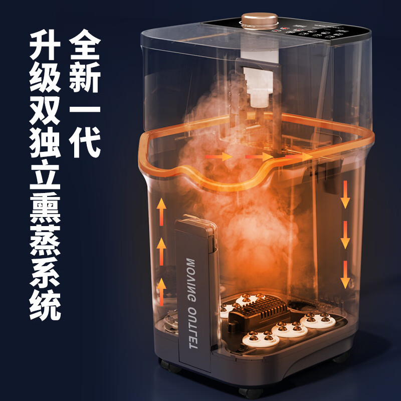 荣事达泡脚桶蒸汽熏蒸机全自动恒温加热家用足浴盆泡脚盆过膝泡小腿按摩桶洗脚盆高深桶护膝2026 熏蒸/足浴两用灰色【独立熏蒸 电动按摩】全配款