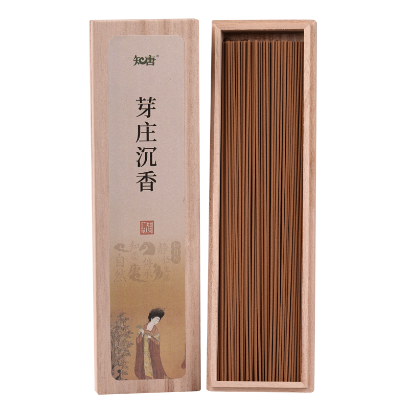 知唐蟲漏芽莊沉香線香檀香花香睡眠香鵝梨帳中香家用室內(nèi)香薰熏香50克 香盤+二蘇舊局-約120支/ 50g
