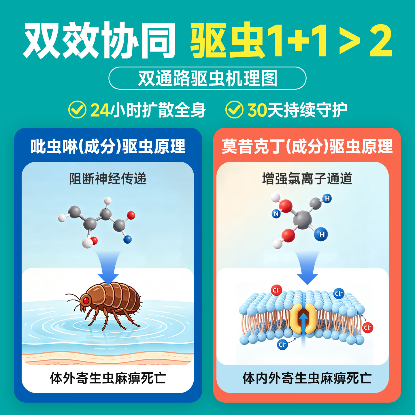 PETTOLEE宠特灵宠物驱虫药 吡虫啉莫昔克丁滴剂 6支【大狗用】4~10kg内外同驱 1.0ml*6支