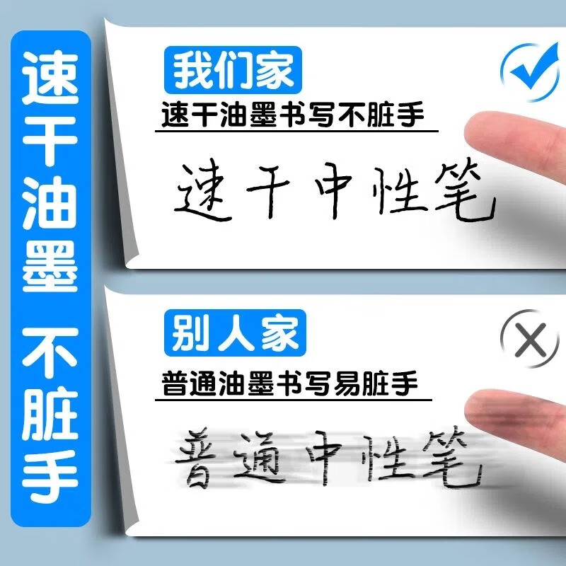爱好（AIHAO） 爱好st笔头刷题笔纠错速干按动笔黑色水笔小学生专用签字笔走珠笔中性笔GP2345 GP2345透明杆6支+10支笔芯（黑芯）