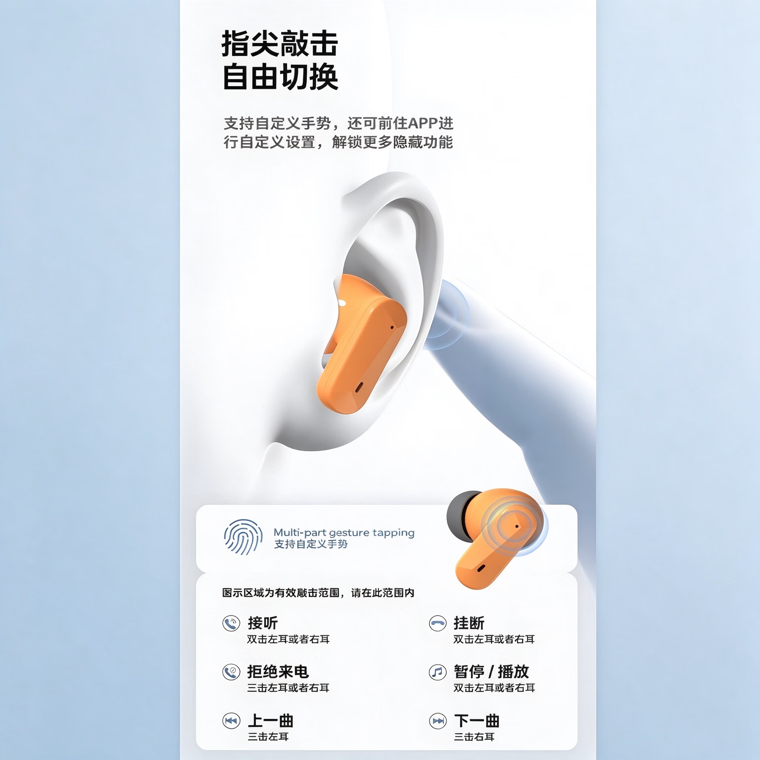 科灵络【手链耳机】2026新款小圆饼运动短柄入耳式智能蓝牙耳机APP定位降噪超长续航通用 黑色标准版