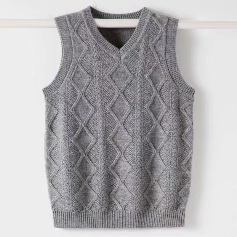 予愿男士纯手工编织毛衣男v领龄男韩版加厚保暖x8毛衣编织花样5000手