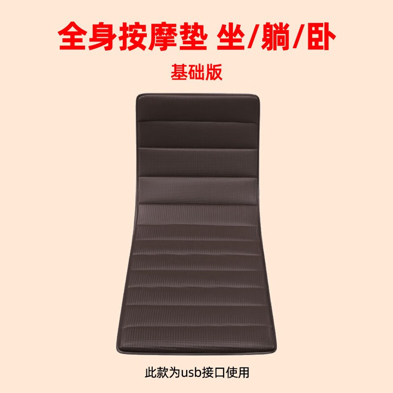 艾卫者 按摩床垫全身多功能按摩垫子 颈椎按摩器腰椎颈部腰部背部坐卧躺家用电动床垫椅垫靠枕一体按摩仪器 基础版-震动按摩