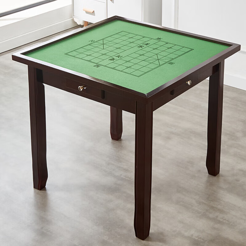 宫弗家用简易新中式实木手搓茶楼麻将机椅子餐桌一体两用多功能棋牌桌