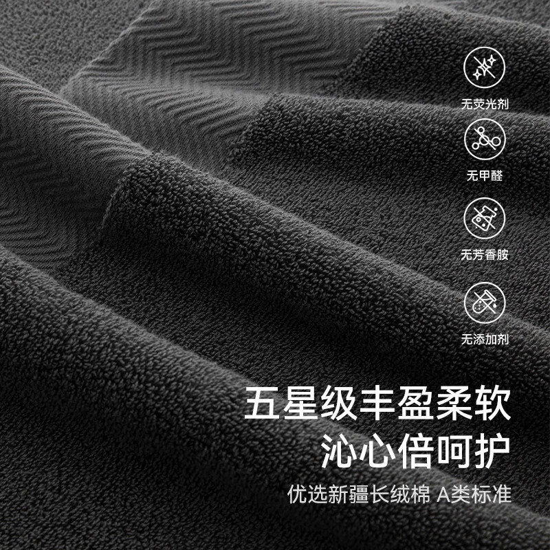 三利抗菌纯棉浴巾男士大浴巾纯棉女生洗澡专用吸水大人浴巾灰