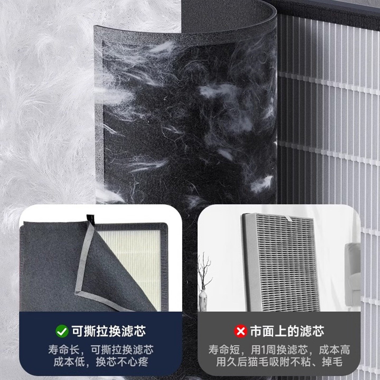 Aiobqdq家用空气净化器客厅办公室卧室消毒杀菌负离子除尘除甲醛除异味PM2.5强力除烟除宠物毛发 320B+2个滤网+4个可洗静电吸附棉
