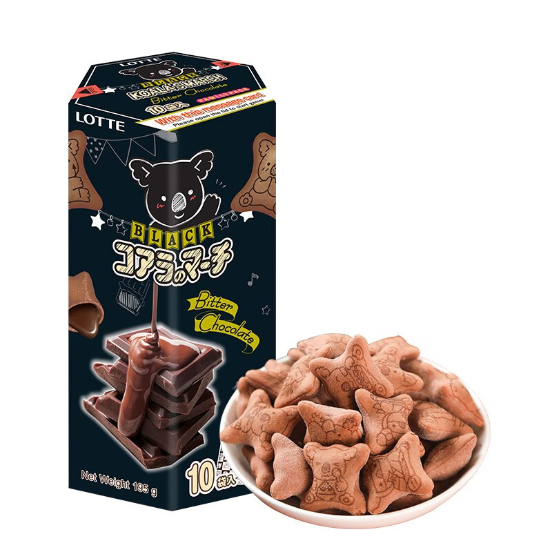 乐天(lotte) 小熊饼干 泰国进口儿童夹心考拉195g家庭装饼干小吃零食