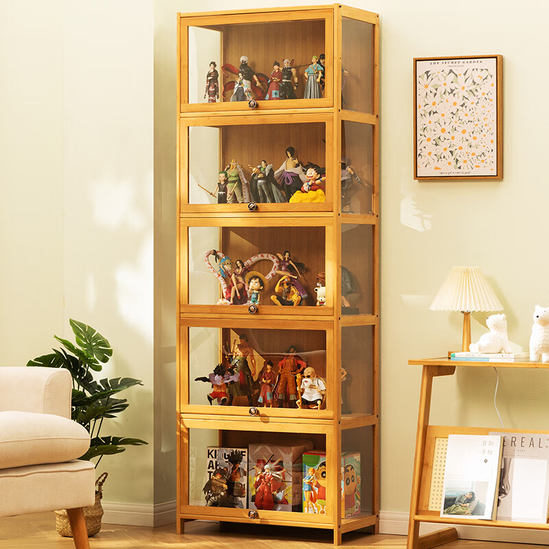 木马人亚克力手办展示柜乐高玩具柜货架陈列柜家用仓储置物架零食架子