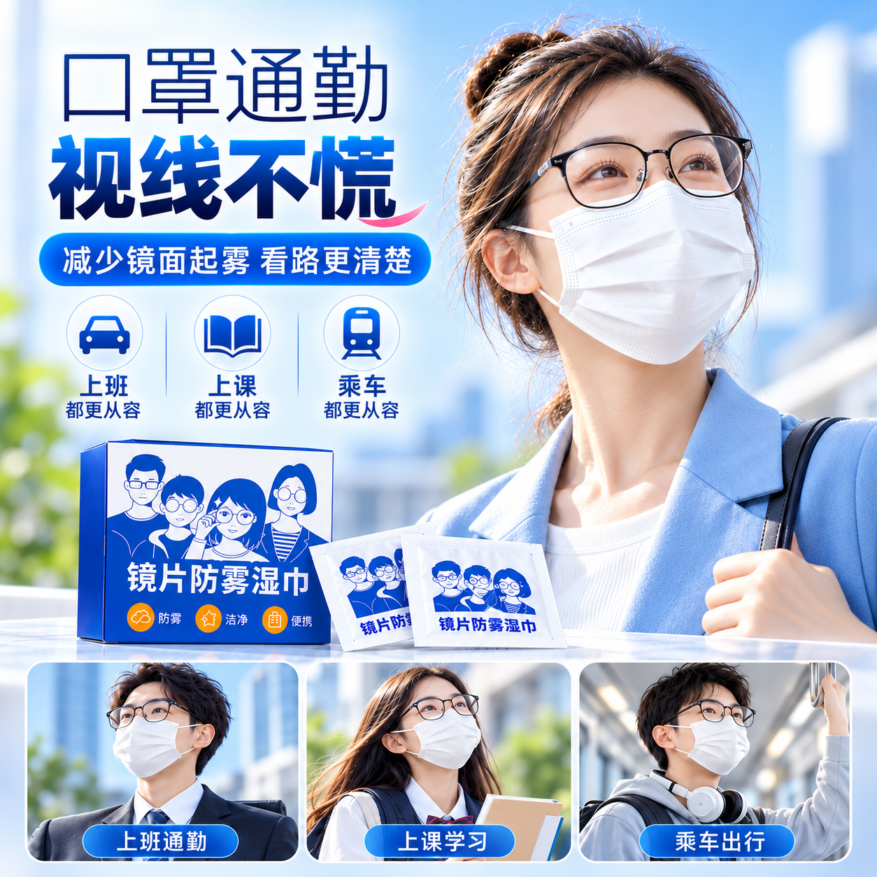 ZYVI日本眼镜清洁湿巾防雾湿巾一次性眼镜布手机镜头除雾清洁湿巾便携 100片*3盒【防雾款】眼镜清洁湿巾