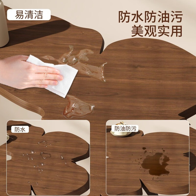 居筑（JUZHU）茶几小桌子艺术感可移动沙发边几极简边桌黑色床头置物架阳台茶桌 【云朵款】云朵黑面+黑架黑底【花朵底】