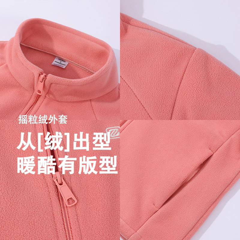 卡帝乐鳄鱼外套男女同款春秋冬季青年摇粒绒立领休闲可外穿内搭帅气男装上衣 蓝色 【男款】 XL 女款建议【130-145斤】