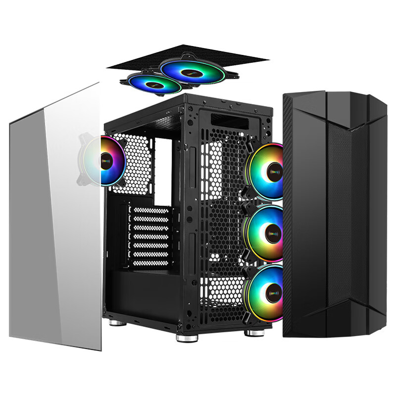 先马（SAMA）黑金刚3 游戏电脑主机箱（玻璃侧透/宽体五金/支持240水冷、长显卡、U3、背部走线）