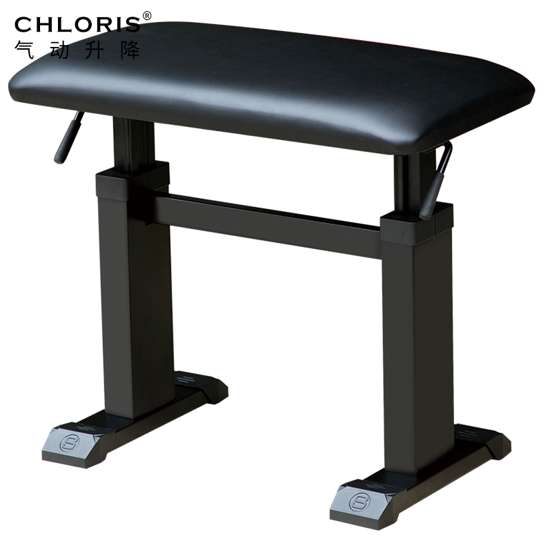 chloris克洛里斯气动升降钢琴凳子液压凳子单人电钢琴椅古筝凳成人儿童练琴学习出口欧美品质 (气动升降款)金属气动升降钢琴凳 长63cm