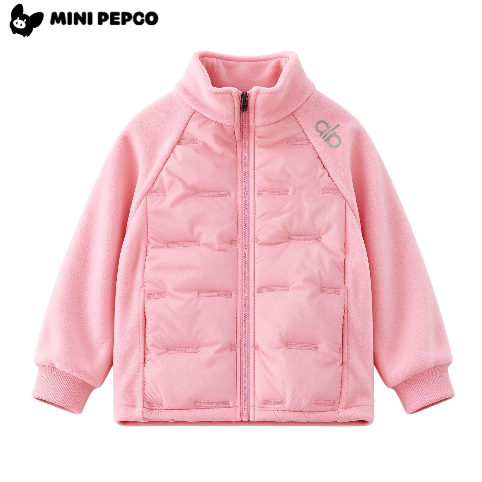 小猪班纳（PEPCO）儿童外套夹棉加厚秋冬男女童防风上衣 拼接外套米色 130 【建议身高115-125cm】