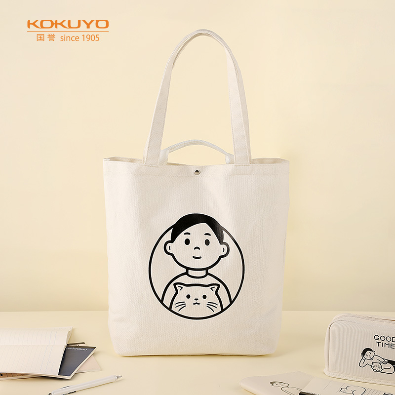国誉(KOKUYO)Noritake联名托特包便携时尚帆布袋ins手提袋购物袋简约大容量单肩包 白色 1个 WSG-KB2X02W