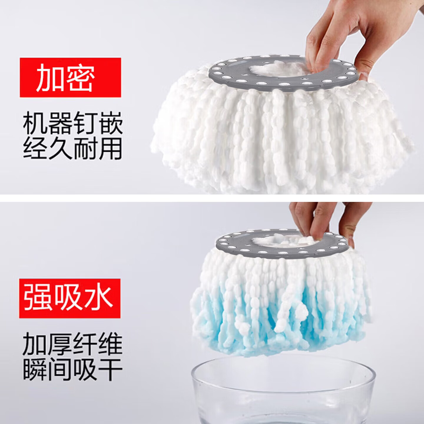 适配大卫拖把头替换头3m大卫拖把布替换头旋转家用拖把替换头妙洁 3个装