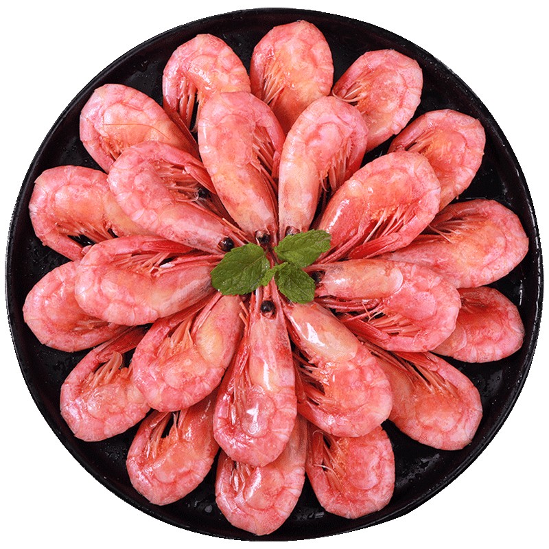 海山兄弟北极甜虾1kg盒无黑头黄腹籽7090kg大规格礼盒装格陵兰海虾类