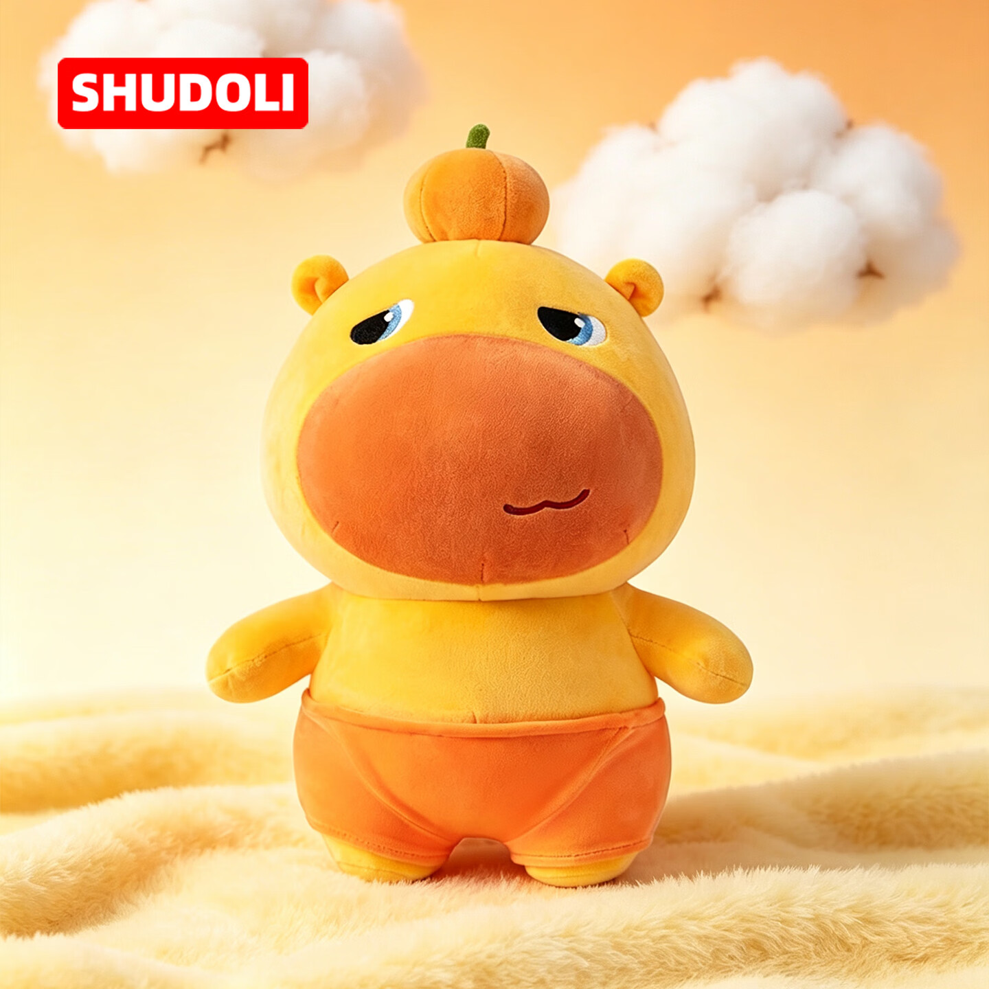 SHUDOLI树洞里水豚噜噜毛绒玩偶公仔玩具大号卡皮巴拉抱枕礼物送女朋友 撇嘴表情 100CM【原装正版带防伪吊牌】