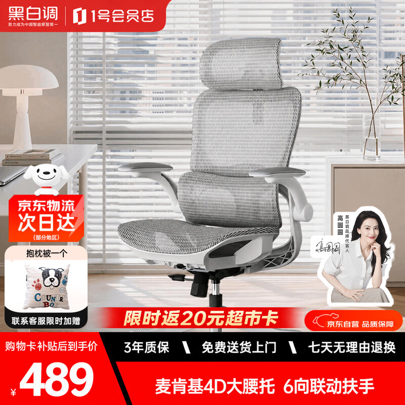 黑白调P2Pro一代&1号会员店定制人体工学椅电脑椅办公椅久坐椅子
