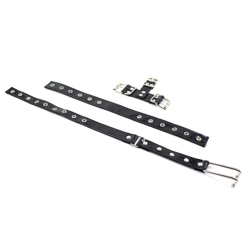 鼻钩鼻子勾强制嘴钩项圈sm铁口塞口球张口枷情趣束缚用品 亮皮鼻钩