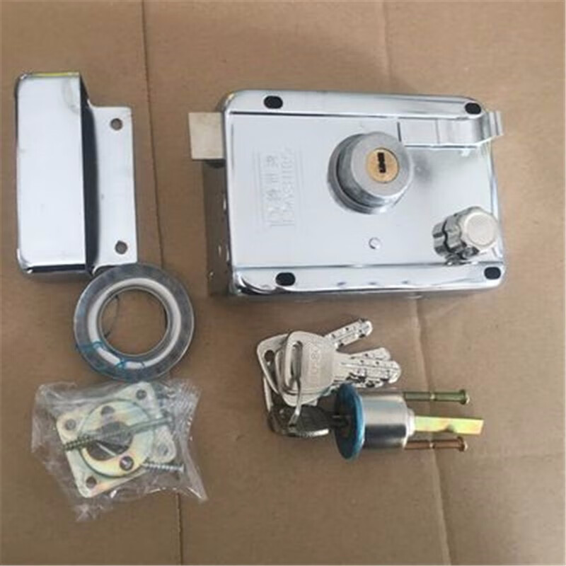 仁聚益cy老式外装防盗木门铁宿舍大 右开-锌头一字亮铬-带边有舌壳 35