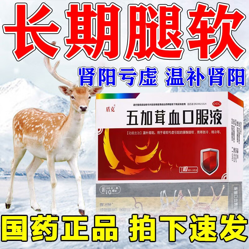 精血亏虚气血不足肾阳亏虚引起的腰膝酸软 畏寒肢冷  五加茸血口服液