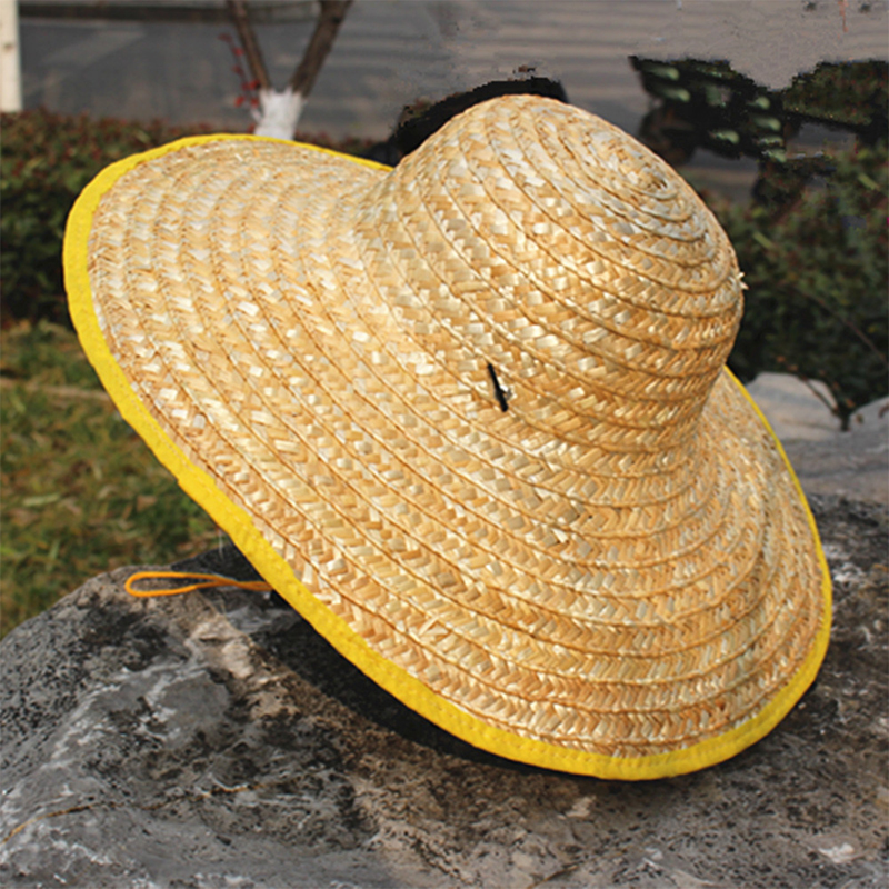贤尔部落环卫草帽 麦秸编织 45cm 黄色