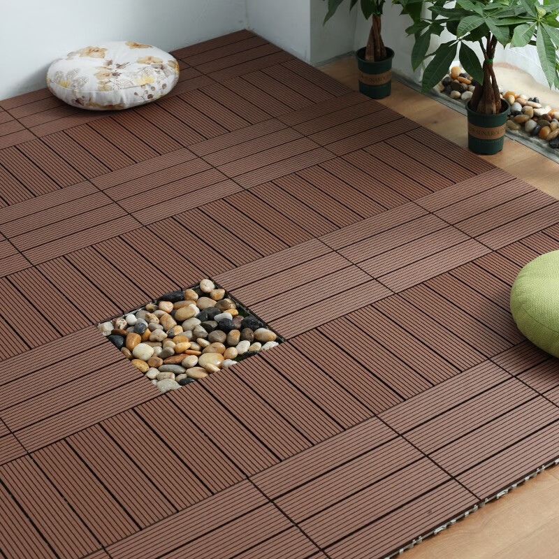 同聚发塑木地板改造花园庭院阳台户外自铺diy拼接生态防腐木地板 直