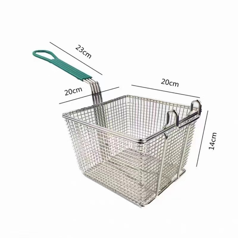 网篮薯条框锅方形滤油筛过滤蜜孔炸鸡框 肯德基麦当劳长方炸篮20*20cm