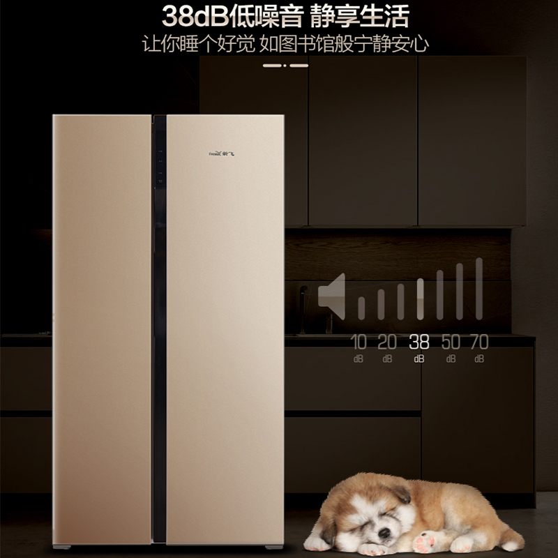 新飞（Frestec）646升 对开门冰箱 智能双变频无霜 一级能效电冰箱 香槟金 BCD-646WK9AT